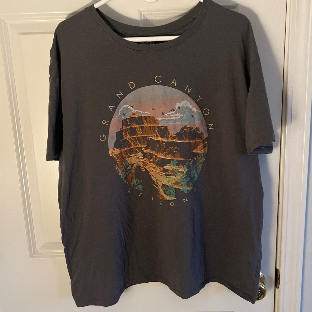 Time & Tru, Grand Canyon Arizona Gray, Plus Size, Short Sleeve T-Shirt, XXXL(22)